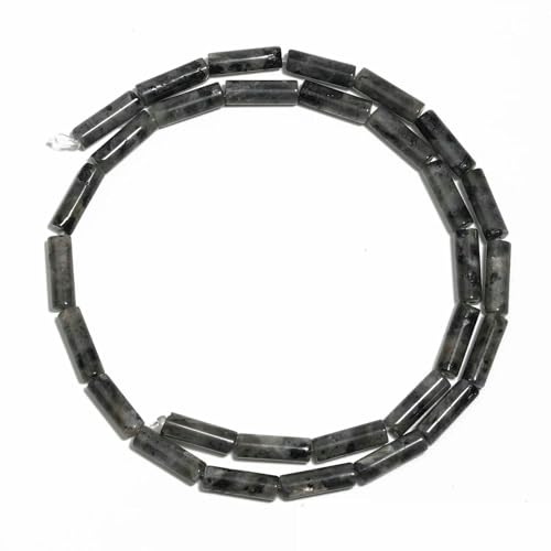 13 x 4,0 mm mehrfarbige Zylinderperlen, DIY-Charms, Naturstein-Armbandperlen zur Schmuckherstellung, lose Perlen, Zubehör – schwarzer Labradorit – 13 x 4,0 mm, ca. 30 Stück von QPFNEI