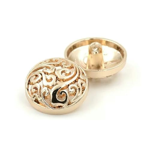 15/20/25 mm Metallknöpfe im Vintage-Stil, Gold, für Mäntel, Nähmaterial, Nähzubehör für Kleidung, modische Blusenknöpfe, Gold, 25 mm, 10 Stück von QPFNEI