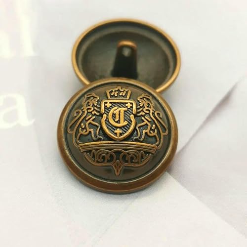 15–25 mm goldene Metallknöpfe für Kleidung im British Lion Academy-Stil, Manteldekorationen, Knöpfe, Nähzubehör, 6 Stück, 7–18 mm, 6 Stück 15–25 mm goldene Metallknöpfe für Kleidung im British Lion Academy-Stil, Manteldekorationen, Knöpfe, Nähzubehör, 6 Stück, 7–18 mm, 6 Stück von QPFNEI