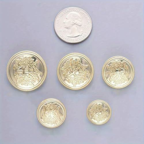 15 Stück Metallknöpfe mit Kronenmuster, Vintage, britischer College-Stil, Anzüge, Knöpfe, handgenäht, Mantel, Kleidung, goldene Knöpfe und Abzeichen, 16 Karat Gold, 25 mm 15 Stück Metallknöpfe mit Kronenmuster, Vintage, britischer College-Stil, Anzüge, Knöpfe, handgenäht, Mantel, Kleidung, goldene Knöpfe und Abzeichen, 16 Karat Gold, 25 mm von QPFNEI