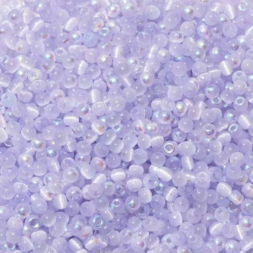 150 Katzenaugen-Glasperlen 4,0 mm (blau, rosa, gelb, grün) zur DIY-Schmuckherstellung, Kettenbasteln, Perlen-Emb-03TR-4,0 mm von QPFNEI