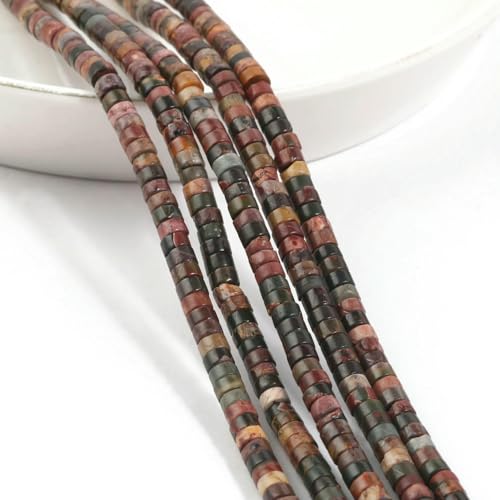 150 Stück/Los 4,0 mm flache runde Natursteinperlen, Achate, Quarze, Jade, Chalcedon, zylinderförmige lose Abstandsperlen für die DIY-Schmuckherstellung-Picasso-4 x 2 mm, ca. 150 Stück 150 Stück/Los 4,0 mm flache runde Natursteinperlen, Achate, Quarze, Jade, Chalcedon, zylinderförmige lose Abstandsperlen für die DIY-Schmuckherstellung-Picasso-4 x 2 mm, ca. 150 Stück von QPFNEI