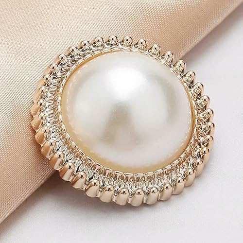 18/21/25 mm Blumenperlen-Gold-Ösenknöpfe für Damenbekleidung, Jacken, Pullover, handgefertigtes Nähzubehör, Scrapbooking, 19–25,0 mm, 10 Stück von QPFNEI