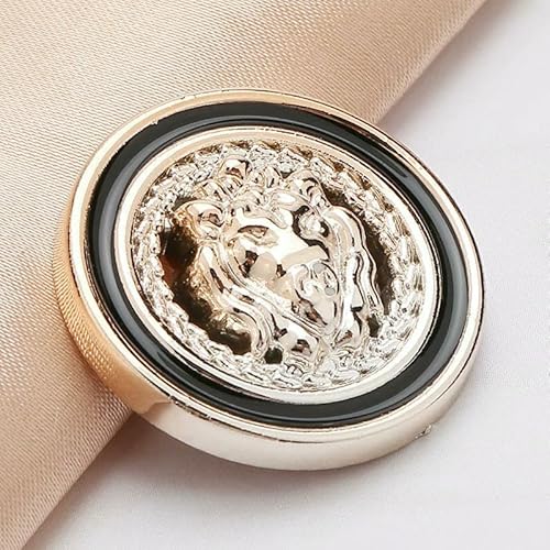 18/21/25 mm Blumenperlen-Gold-Ösenknöpfe für Damenbekleidung, Jacken, Pullover, handgefertigtes Nähzubehör, Scrapbooking-34-21,0 mm, 5 Stück von QPFNEI