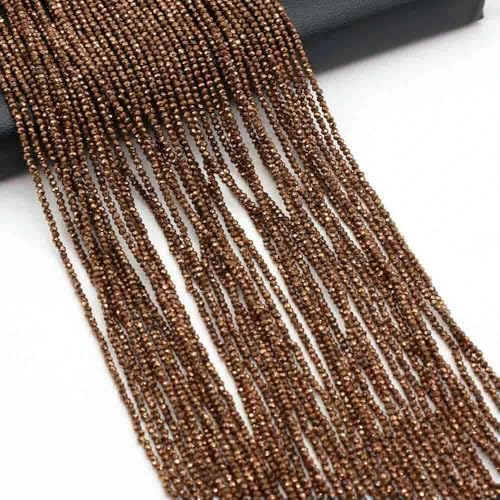 2/3,0 mm Naturstein-Kristallperlen, gemischte Farben, facettierte lose Abstandsperlen für die Schmuckherstellung, DIY-Armband, Halskettenzubehör, 38 cm, Shenhuangse, 3,0 mm, 38 cm von QPFNEI