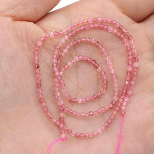 2 3,0 mm natürliche facettierte rote Granatsteine, feine Edelsteine, lose Perlen, DIY-Zubehör für die Herstellung von Schmuck, Halsketten und Armbändern, 38 cm, Erdbeerkristall, 3,0 mm 2 3,0 mm natürliche facettierte rote Granatsteine, feine Edelsteine, lose Perlen, DIY-Zubehör für die Herstellung von Schmuck, Halsketten und Armbändern, 38 cm, Erdbeerkristall, 3,0 mm von QPFNEI