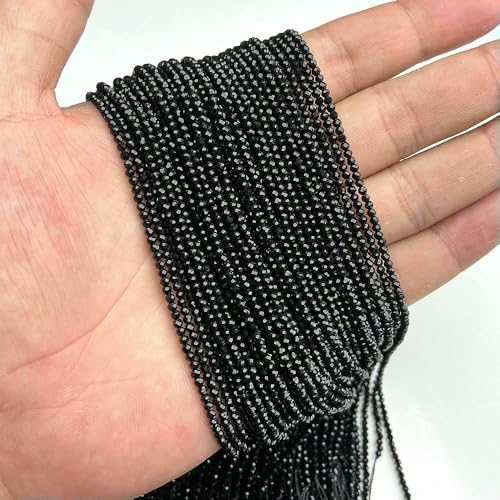 2 3,0 mm transparente Zirkonperlen, natürliche kleine Steinperlen, winzige weiße Zirkonperlen, runde kleine lose Perlen, Quarzkristall-Edelsteinperle – Nr. 22 K9-Kristall – 3,0 mm, ca. 130 Stück von QPFNEI
