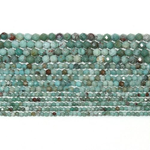 2 3 4,0 mm natürliche facettierte Citrin-Opal-Jade-Onyx-Edelsteinperlen, runde Mineralperlen zur Schmuckherstellung, DIY-Armbandzubehör, Chrysokoll, 4,0 mm (ca. 91 Stück) von QPFNEI
