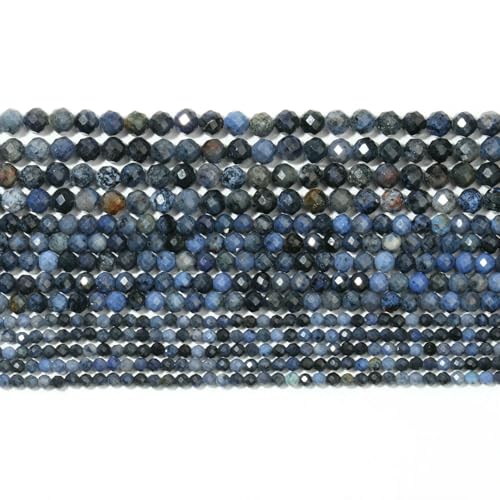 2 3 4,0 mm natürliche facettierte Citrin-Opal-Jade-Onyx-Edelsteinperlen, runde Mineralperlen zur Schmuckherstellung, DIY-Armbandzubehör – Blauer Sodalith – 2 mm (ca. 170 Stück) von QPFNEI