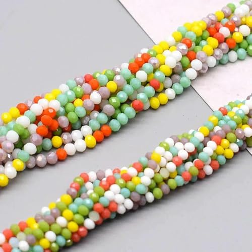 2 mm, 3,0 mm, 4,0 mm, 6 mm, 8 mm, neue Farben, Rondelle-Kristallglasperlen, flach, facettiert, lose Abstandshalter-Glasperlen zur Schmuckherstellung, Schmuck, DIY, SS12, 2 mm, ca. 165 St von QPFNEI