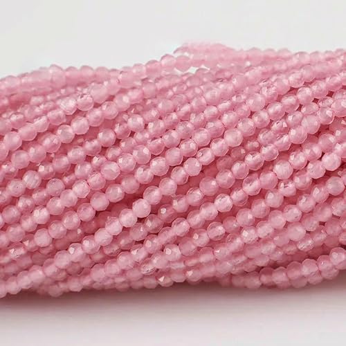 2 mm 3,0 mm Katzenaugen-Kristallperlen, facettierte lose Glasperlen zur Schmuckherstellung, Armband, DIY-Zubehör, 5 Stränge/Los, Pfingstrosenrosa, 3,0 mm (1150 Stück) von QPFNEI