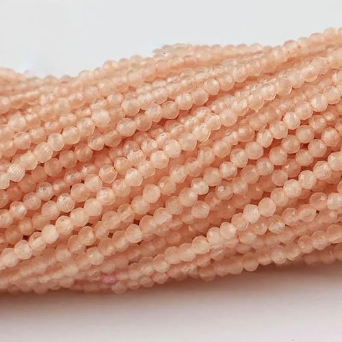 2 mm 3,0 mm Katzenaugen-Kristallperlen, facettierte lose Glasperlen zur Schmuckherstellung, Armband, DIY-Zubehör, 5 Stränge/Los, Pfirsich, 3,0 mm (1150 Stück) von QPFNEI