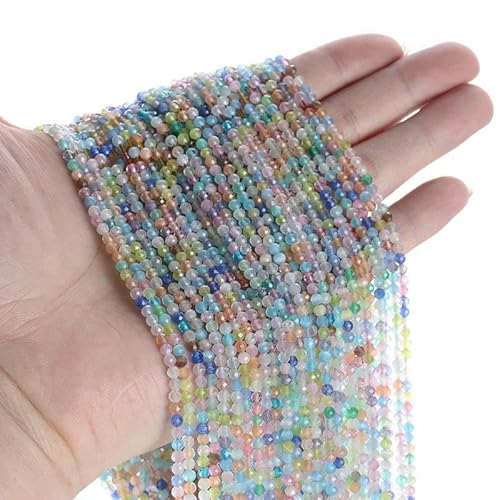 2 mm 3,0 mm Katzenaugen-Kristallperlen, facettierte lose Glasperlen zur Schmuckherstellung, Armband-DIY-Zubehör, 5 Stränge/Los, Mix 1–3,0 mm (1150 Stück) von QPFNEI