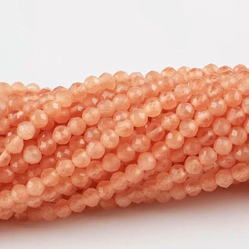 2 mm 3,0 mm Katzenaugen-Kristallperlen, facettierte lose Glasperlen zur Schmuckherstellung, Armband-DIY-Zubehör, 5 Stränge/Los, dunkler Pfirsich, 3,0 mm (1150 Stück) von QPFNEI
