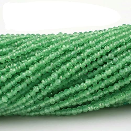 2 mm 3,0 mm Katzenaugen-Kristallperlen, facettierte lose Glasperlen zur Schmuckherstellung, Armband-DIY-Zubehör, 5 Stränge/Los, lagunengrün, 3,0 mm (1150 Stück) von QPFNEI