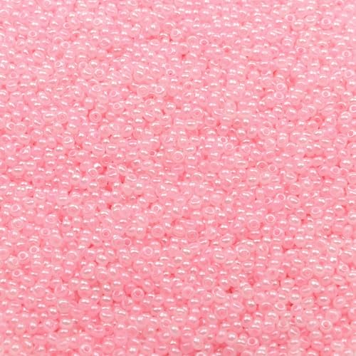 2 mm Schmuckherstellung DIY Rocailles Perlen Creme Farbe glänzende blasse Glasperlen undurchsichtige Rocailles Perlen 10 g 1300 Stück-GSB-C-10-10 g 1300 Stück von QPFNEI