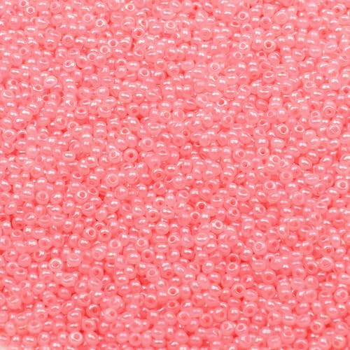 2 mm Schmuckherstellung DIY Rocailles Perlen Creme Farbe glänzende blasse Glasperlen undurchsichtige Rocailles Perlen 10 g 1300 Stück-GSB-C-12-10 g 1300 Stück von QPFNEI