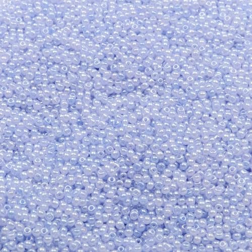 2 mm Schmuckherstellung DIY Rocailles Perlen Creme Farbe glänzende blasse Glasperlen undurchsichtige Rocailles Perlen 10 g 1300 Stück-GSB-C-16-10 g 1300 Stück von QPFNEI