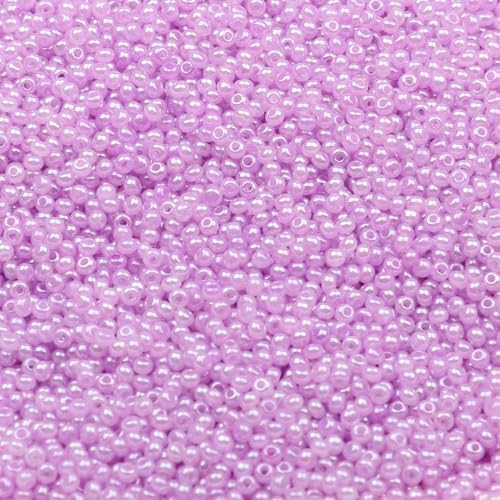 2 mm Schmuckherstellung DIY Rocailles Perlen Creme Farbe glänzende blasse Glasperlen undurchsichtige Rocailles Perlen 10 g 1300 Stück-GSB-C-17-10 g 1300 Stück von QPFNEI