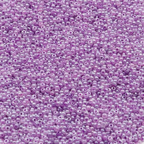 2 mm Schmuckherstellung DIY Rocailles Perlen Creme Farbe glänzende blasse Glasperlen undurchsichtige Rocailles Perlen 10 g 1300 Stück-GSB-C-18-10 g 1300 Stück von QPFNEI
