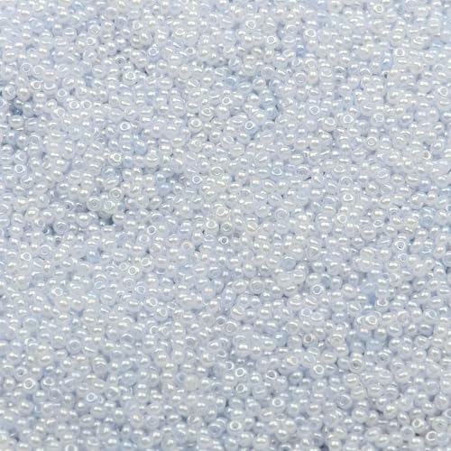 2 mm Schmuckherstellung DIY Rocailles Perlen Creme Farbe glänzende blasse Glasperlen undurchsichtige Rocailles Perlen 10 g 1300 Stück-GSB-C-21-10 g 1300 Stück von QPFNEI