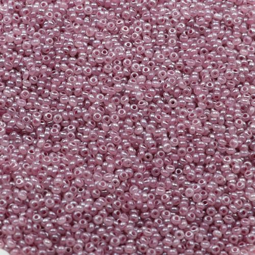 2 mm Schmuckherstellung DIY Rocailles Perlen Creme Farbe glänzende blasse Glasperlen undurchsichtige Rocailles Perlen 10 g 1300 Stück-GSB-C-26-10 g 1300 Stück von QPFNEI