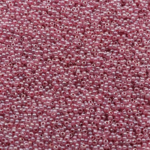 2 mm Schmuckherstellung DIY Rocailles Perlen Creme Farbe glänzende blasse Glasperlen undurchsichtige Rocailles Perlen 10 g 1300 Stück-GSB-C-27-10 g 1300 Stück von QPFNEI