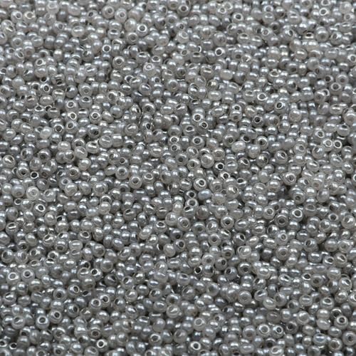 2 mm Schmuckherstellung DIY Rocailles Perlen Creme Farbe glänzende blasse Glasperlen undurchsichtige Rocailles Perlen 10 g 1300 Stück-GSB-C-29-10 g 1300 Stück von QPFNEI