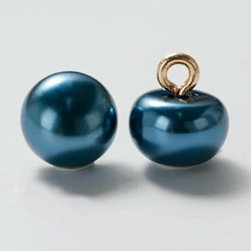 20/30/50 Stück bunte halb gewölbte Perlmuttknöpfe, Pilzform, Metallschaft zum Nähen von Knöpfen, DIY, Damen, Kinder, Kleidung, Dekor, Knopf, blau, 50 Stück von QPFNEI