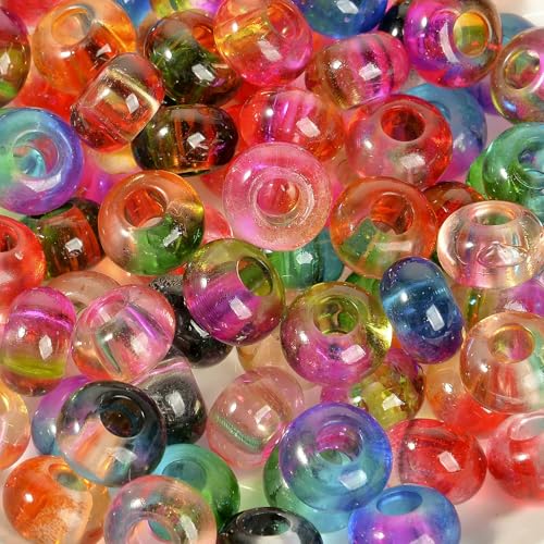 20/40 Stück 14 x 8 mm Harz-Europäische Perlen, gemischte Regenbogen-Abstandsperlen, großes Loch, runde lose Perlen für die Schmuckherstellung, DIY-Armbandanhänger, mehrere Farben, 20/40 Stück 14 x 8 mm Harz-Europäische Perlen, gemischte Regenbogen-Abstandsperlen, großes Loch, runde lose Perlen für die Schmuckherstellung, DIY-Armbandanhänger, mehrere Farben, von QPFNEI