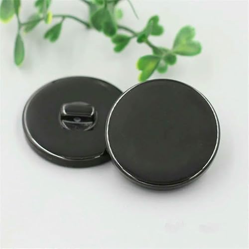 20 Stück/Beutel Hochwertiger Wollmantelknopf für Herren und Damen, flach, Harz, weiß, schwarz, flach, Anzug, Windjacke, Knopf-schwarz-25MM 20 Stück/Beutel Hochwertiger Wollmantelknopf für Herren und Damen, flach, Harz, weiß, schwarz, flach, Anzug, Windjacke, Knopf-schwarz-25MM von QPFNEI