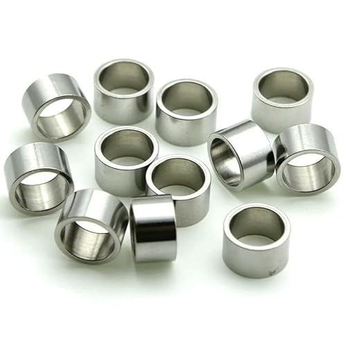 20 Stück Edelstahl-Rohr-Abstandsperlen für die Armbandherstellung, lose Metallperlen mit großem Loch, DIY-Zubehör für die Herstellung handgefertigter Schmuckstücke, 10 x 6 mm, Loch 7 mm von QPFNEI