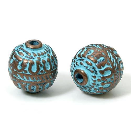20 Stück Vintage Patina Spacer Perlen Herstellung von antiken Kupferblauen geometrischen Metallperlen für DIY Schmuckherstellung Halsketten-Befunde-11x10mm-Style1 20 Stück Vintage Patina Spacer Perlen Herstellung von antiken Kupferblauen geometrischen Metallperlen für DIY Schmuckherstellung Halsketten-Befunde-11x10mm-Style1 von QPFNEI