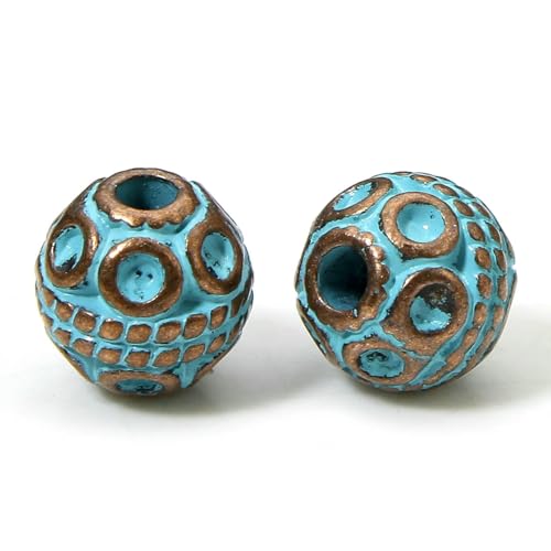 20 Stück Vintage Patina Spacer Perlen Herstellung von antiken Kupferblauen geometrischen Metallperlen für DIY Schmuckherstellung Halsketten-Befunde-8x8mm-Style3 20 Stück Vintage Patina Spacer Perlen Herstellung von antiken Kupferblauen geometrischen Metallperlen für DIY Schmuckherstellung Halsketten-Befunde-8x8mm-Style3 von QPFNEI