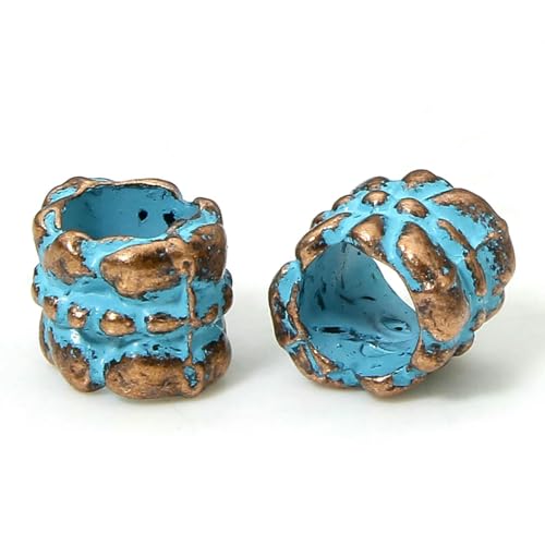20 Stück Vintage Patina Spacer Perlen Herstellung von antiken kupferblauen geometrischen Metallperlen für DIY Schmuckherstellung Halsketten-Befunde-7,5x6mm-Style8 20 Stück Vintage Patina Spacer Perlen Herstellung von antiken kupferblauen geometrischen Metallperlen für DIY Schmuckherstellung Halsketten-Befunde-7,5x6mm-Style8 von QPFNEI