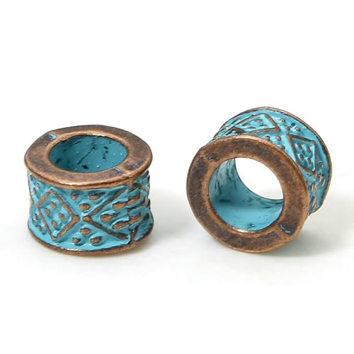 20 Stück Vintage Patina Spacer Perlen Herstellung von antiken kupferblauen geometrischen Metallperlen für DIY Schmuckherstellung Halsketten-Befunde-8x6mm-Style6 20 Stück Vintage Patina Spacer Perlen Herstellung von antiken kupferblauen geometrischen Metallperlen für DIY Schmuckherstellung Halsketten-Befunde-8x6mm-Style6 von QPFNEI