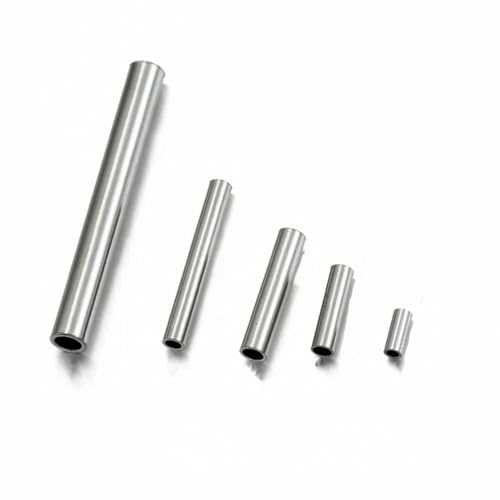 20 Stück gerade Edelstahlrohrverbinder, Abstandsperlen für die Schmuckherstellung, DIY-Armband, Halskette, Quetschrohrperlen, Zubehör, Größenreferenz: 5 mm x 30 mm von QPFNEI