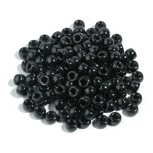 200 Stück/Los 9 mm Mix Color Acrylperlen 4,0 mm großes Loch runde lose Perlen für die Schmuckherstellung DIY Halskette Armband Bastelzubehör-schwarz 200 Stück/Los 9 mm Mix Color Acrylperlen 4,0 mm großes Loch runde lose Perlen für die Schmuckherstellung DIY Halskette Armband Bastelzubehör-schwarz von QPFNEI