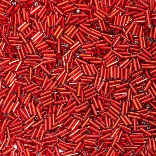 225 Stück/Los Bunte Glasperlen Lose Perlen in Rohrform für DIY Handgefertigte Ohrringe Armbänder Schmuckzubehör-Rot 225 Stück/Los Bunte Glasperlen Lose Perlen in Rohrform für DIY Handgefertigte Ohrringe Armbänder Schmuckzubehör-Rot von QPFNEI