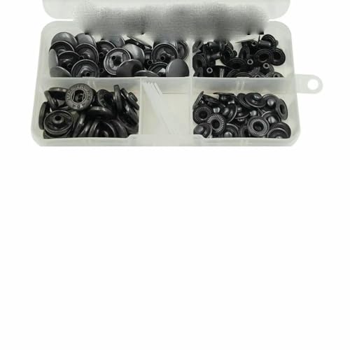 25 Sets Metall-Druckknöpfe mit Druckknöpfen und 4 Installationswerkzeug-Kits, Lederhandwerk für Kleidung, Kleidersäcke, Schuhe – 25 Sets, Schwarznickel, 17 mm (831) von QPFNEI