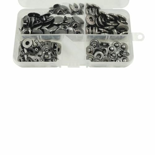 25 Sets Metall-Druckknöpfe mit Druckknöpfen und 4 Montagewerkzeug-Kits, Lederhandwerk für Kleidung, Kleidersäcke, Schuhe – 25 Sets Gunblack – 12,5 mm (633) von QPFNEI