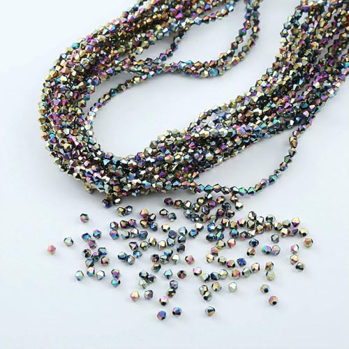 3/4,0 mm Glaskristall, doppelkegelförmige lose Perlen, weiße Illusion, DIY, handgefertigte Accessoires, Armband, Ohrringherstellung, mehrfarbig, 4,0 mm, 900 Stück 3/4,0 mm Glaskristall, doppelkegelförmige lose Perlen, weiße Illusion, DIY, handgefertigte Accessoires, Armband, Ohrringherstellung, mehrfarbig, 4,0 mm, 900 Stück von QPFNEI