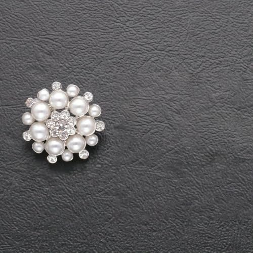 3/6 Stück 18/26/30 mm Luxus-Strassperlen-Sonnenblumenknöpfe für Hemden, Pullover, Mäntel, dekorative Mode, DIY, Nähen, Metallknöpfe, 2,6 cm, Silber, 3 Stück von QPFNEI