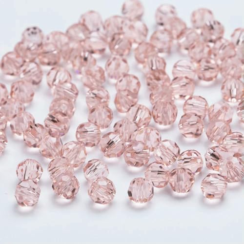 3 4 6 8 mm AB-Farbe Runde Kristallperlen Facettierte transparente Glasperle Lose Abstandsperle für Schmuckherstellung DIY Armband Halskette-QZ001-03-8 mm-65-70 Stück von QPFNEI