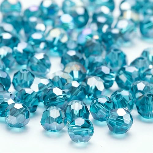 3 4 6 8 mm AB-Farbe Runde Kristallperlen Facettierte transparente Glasperle Lose Abstandsperle für Schmuckherstellung DIY Armband Halskette-QZ001-33-4,0 mm-85-90 Stück von QPFNEI