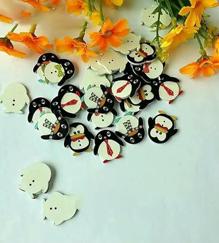 30/50 Stück/Paket, Großhandel, Cartoon-Holzknöpfe mit flacher Rückseite, zum Basteln, Scrapbooking, Nähen, Basteln, L-1-Stil 23, 50 Stück von QPFNEI