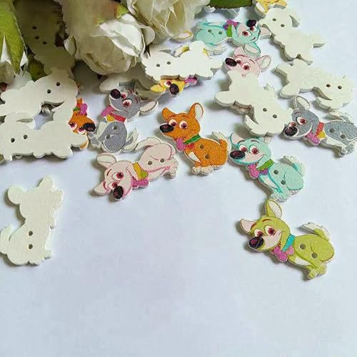 30/50 Stück/Paket, Großhandel, Cartoon-Holzknöpfe mit flacher Rückseite, zum Basteln, Scrapbooking, Nähen, Basteln, L-1-Stil 31, 50 Stück von QPFNEI
