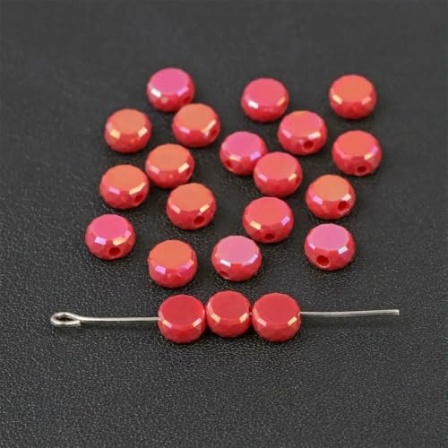 30 Stück/Los facettierte österreichische Kristallperle 4 x 6 mm, runde, flache, lose Abstandshalter-Glasperlen zur Schmuckherstellung, Ohrringe, Halsketten, Armbänder, Nr. 3, 4 x 6 m von QPFNEI