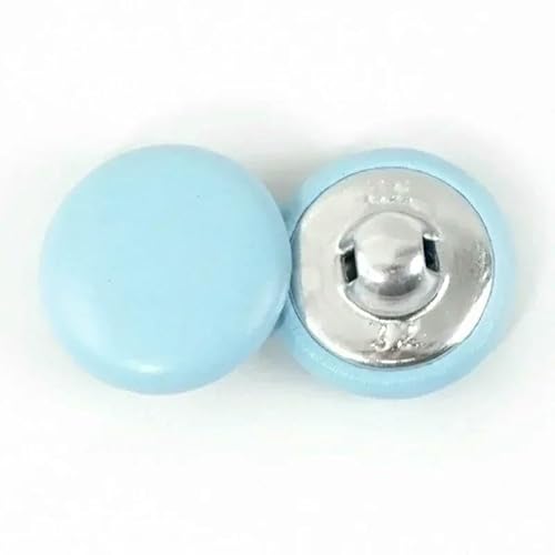 30 Stück 11–28 mm Lederknöpfe zum Nähen von Jacken, Mänteln, dekorative Schnalle, runde Schaftknöpfe, DIY-Kleidungsreparaturzubehör, Hellblau, 15 mm von QPFNEI