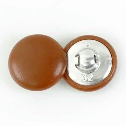 30 Stück 11–28 mm Lederknöpfe zum Nähen von Jacken, Mänteln, dekorative Schnalle, runde Schaftknöpfe, DIY-Kleidungsreparaturzubehör, Karamell, 20 mm von QPFNEI
